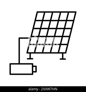 Hors de la grille icône Flat Set dans le vecteur de contour de couleur noir et blanc Illustration de Vecteur