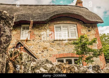 Chalet au toit de chaume Raymond Boswell Banque D'Images