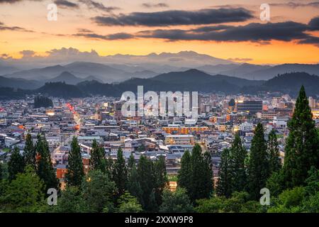 Takayama, Gifu, horizon du centre-ville du Japon Banque D'Images