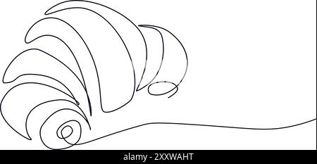 Croissant. Illustration vectorielle de dessin d'une ligne. Illustration de Vecteur