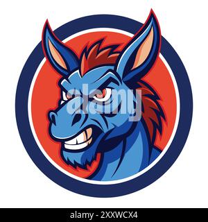 Logo Angry Donkey à l'intérieur du cercle Illustration de Vecteur