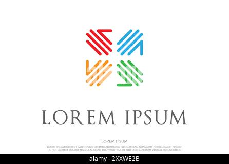 Four Hand Team TeamWork Charity Foundation Unity Peace Diversity Care logo Design Vector Illustration de Vecteur