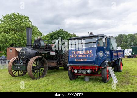 Moteurs de traction à vapeur vintage restaurés classiques au Royal Bath and West Show, Shepton Mallet, Somerset, Angleterre, Royaume-Uni Banque D'Images