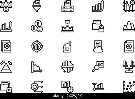 La collection d'icônes Analytics est une illustration vectorielle avec un trait modifiable. Illustration de Vecteur