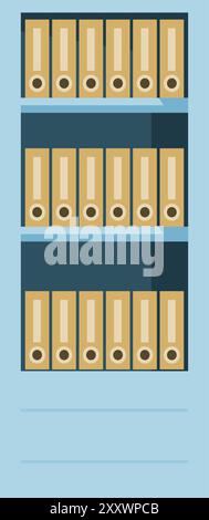 Le grand classeur contient des dossiers et organise des documents importants Illustration de Vecteur