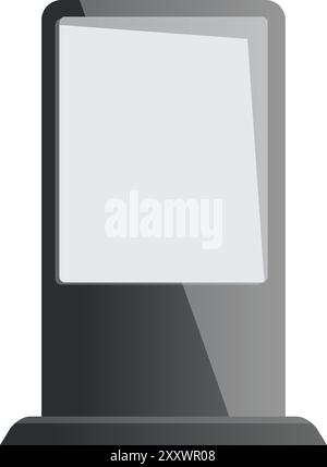 Kiosque d'affichage dynamique vierge affichant un écran blanc vide Illustration de Vecteur