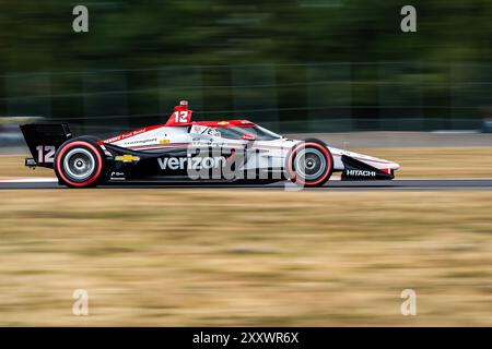 Portland, Oregon, États-Unis. 24 août 2024. WILL POWER (12) (AUS) de Toowoomba, Australie se qualifie pour le Grand Prix de Portland Bitnile.com au Portland International Raceway à Portland, OREGON. (Crédit image : © Walter G. Arce Sr./ASP via ZUMA Press Wire) USAGE ÉDITORIAL SEULEMENT! Non destiné à UN USAGE commercial ! Banque D'Images