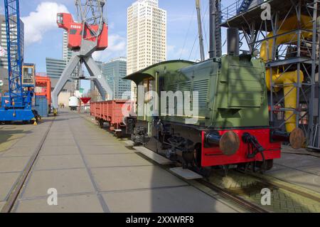 Locomotive Sik 347 au Musée maritime, Leuvehaven, Rotterdam, Hollande Banque D'Images