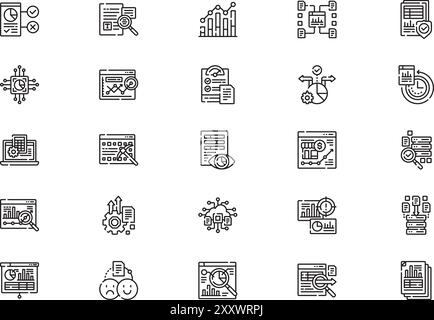 La collection d'icônes de Business Intelligence est une illustration vectorielle avec un trait modifiable. Illustration de Vecteur