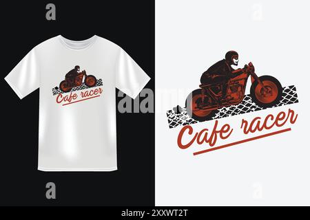 conception de t-shirt de moto, conception de t-shirt de motard, illustration vectorielle personnalisée sur le thème de la moto pour la conception de vêtements, t-shirt de club de coureur Illustration de Vecteur