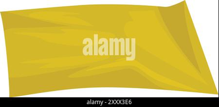 Le tissu jaune ondule et souffle dans le vent Illustration de Vecteur