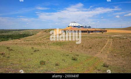 Le parc historique Blackfoot Crossing près de Cluny, Alberta Banque D'Images