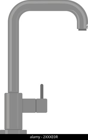 Nettoyez le robinet mitigeur en acier inoxydable pour cuisine ou salle de bain, isolé Illustration de Vecteur