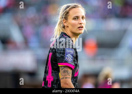 Washington, DC, États-Unis. 25 août 2024. Washington, DC, États-Unis, 18 août 2024 : Nathalie Bjorn (14 Chelsea) lors de l'amical international entre Arsenal FC et Chelsea FC à Audi Field à Washington, DC, États-Unis (USAGE ÉDITORIAL SEULEMENT). (Rebekah Wynkoop/SPP) crédit : SPP Sport Press photo. /Alamy Live News Banque D'Images