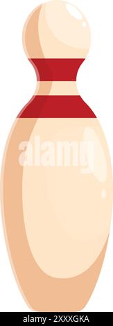 Quille de bowling classique, avec ses rayures rouges distinctives, prête à être renversée pour une grève Illustration de Vecteur