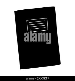 Silhouette noire de copybook d'école ou de livre d'exercice, illustration vectorielle plate d'icône de glyphe Illustration de Vecteur