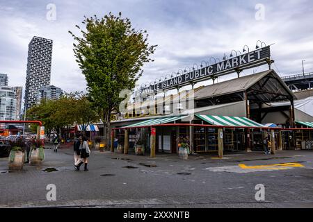 Vancouver, Canada. 26 août 2024 photo : marché public de Granville Island sur Granville Island à Vancouver. Crédit : Rich Dyson Banque D'Images