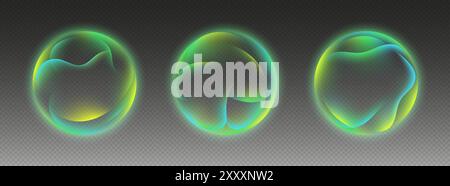 Sphères éclatantes abstraites aux couleurs vives au néon. Gradients fluides Illustration de Vecteur