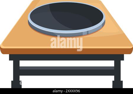 Personne ne met du poisson dans cet aquarium rond vide debout sur une table en bois Illustration de Vecteur