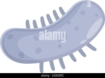 De dangereuses bactéries grises se propagent en utilisant de multiples flagelles Illustration de Vecteur