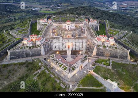 Elvas fort drone vue aérienne de forte Nossa Senhora da Graca au Portugal Banque D'Images