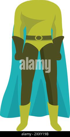 Illustration de dessin animé mettant en vedette un super-héros portant une cape et un masque Illustration de Vecteur