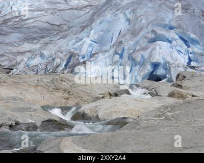 De Wikipedia : Nigardsbreen est un bras glaciaire du grand glacier Jostedalsbreen. Nigardsbreen est situé à environ 30 kilomètres (19 miles) au nord de la Banque D'Images