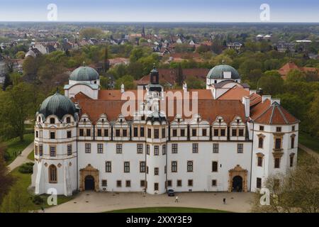 Celle, Allemagne, 19 avril 2014 : photographie du château de celle prise du haut de l'église de la ville, Europe Banque D'Images