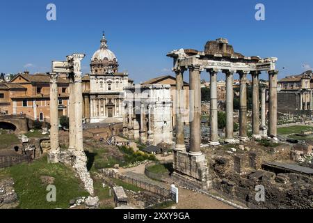 Vue du Capitole au Forum romain de Rome Banque D'Images