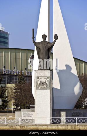 Monuments aux pêcheurs et Nicolas le Wonderworker. Kaliningrad, Russie, Europe Banque D'Images