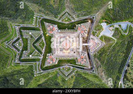 Elvas fort drone vue aérienne du dessus de forte Nossa Senhora Da Graca au Portugal Banque D'Images