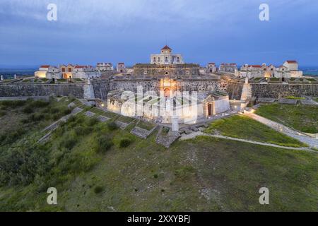 Elvas fort drone vue aérienne de forte Nossa Senhora da Graca au Portugal Banque D'Images