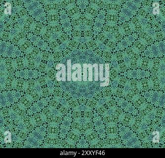 Résumé fond vert avec motif pointillé radiale Banque D'Images