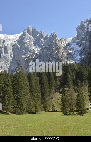 Scharitzkehlalm et Hoher Goell montagne 2, 522 m (8, 274 ft), Endstal, Berchtesgaden Alpes, Allemagne, Europe Banque D'Images