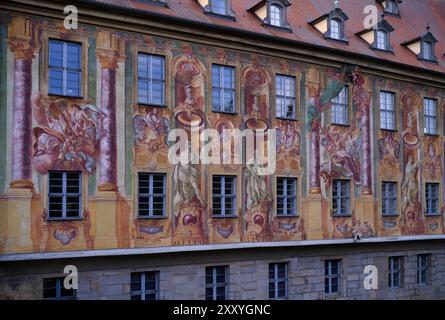 Peinture de façade par Anton Greiner, vieil hôtel de ville, centre historique de la vieille ville, Bamberg, haute-Franconie, Bavière, Allemagne, Europe Banque D'Images