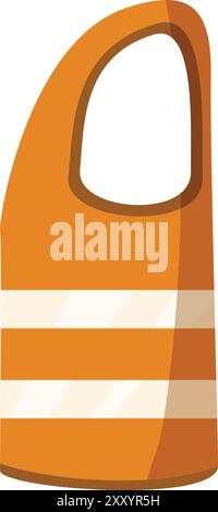 Gilet de sécurité orange avec bandes réfléchissantes assurant la sécurité sur le chantier Illustration de Vecteur