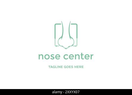 Nez humain minimaliste simple pour Clinic Care logo Design Vector Illustration de Vecteur