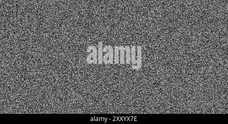 Fond de grain de point de bruit de télévision avec effet d'interférence d'affichage de télévision, vecteur abstrait. Fond de bruit de grain de points irréguliers noirs ou particules granuleuses fond de bruit TV ou bogue de caméra VHS Illustration de Vecteur