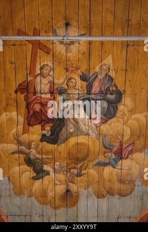 Santuário de Nossa Senhora do Monte, fresque sur plafond en bois Banque D'Images