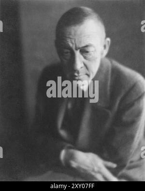 Sergueï Vassilievitch Rachmaninov. Circa 1925. Photographe Clara Sipprell. Imprimé argenté gélatine. Banque D'Images