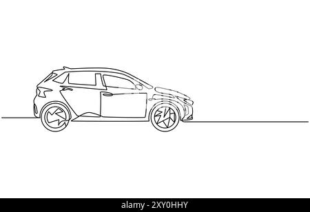 Dessin d'une ligne de l'Art vectoriel de voiture Illustration de Vecteur