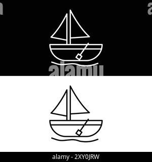 Bateau, yacht icône vectorielle simple, illustration vectorielle. Illustration de Vecteur