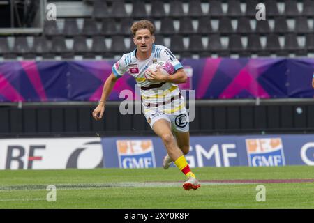 La Rochelle, France. 24 août 2024. Lyon Sevens v Perpignan Sevens lors du In Extenso Super Sevens Rugby le 24 août 2024 à la Rochelle, France - photo Damien Kilani/DK Prod/DPPI crédit : DPPI Media/Alamy Live News Banque D'Images