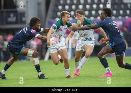 La Rochelle, France. 24 août 2024. Pau Sevens v Montpellier Sevens lors du In Extenso Super Sevens Rugby le 24 août 2024 à la Rochelle, France - photo Damien Kilani/DK Prod/DPPI crédit : DPPI Media/Alamy Live News Banque D'Images