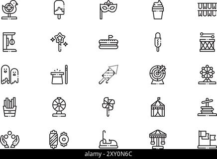 Fair Icons collection est une illustration vectorielle avec un trait modifiable. Illustration de Vecteur