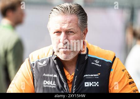 Zandvoort, pays-Bas. 22-25 août 2024. Grand Prix des pays-Bas de formule 1 Heineken. Dimanche, jour de la course. Zak BROWN, directeur exécutif de McLaren Technology Banque D'Images