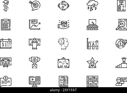 La collection d'icônes de formation d'entreprise est une illustration vectorielle avec trait modifiable. Illustration de Vecteur