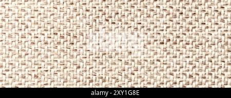 Tissu vintage beige avec texture tissée libre. Macro fond textile. Banque D'Images
