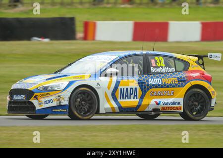 Donington Park, le 25 août 2024, Dan Rowbottom, pendant la course BTCC Donington Park, Derby, East Midlands Banque D'Images