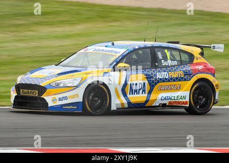 Donington Park, le 25 août 2024, Champion en titre Ash Sutton, lors de la course BTCC Donington Park, Derby, East Midlands Banque D'Images